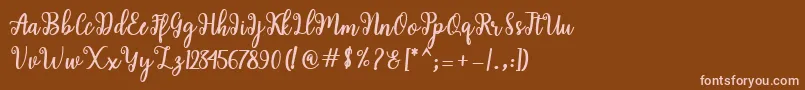 Shaila Script Font – Pink Fonts on Brown Background