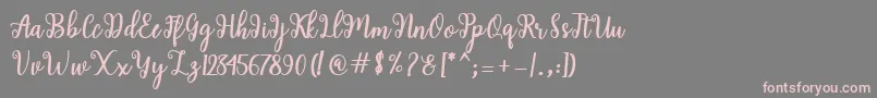 フォントShaila Script – 灰色の背景にピンクのフォント