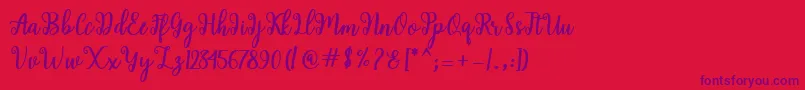 Shaila Script Font – Purple Fonts on Red Background
