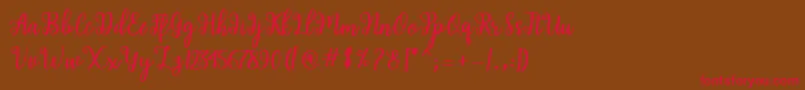 Weitere Informationen zur Shaila Script-Schriftart Shaila Script-Schriftart – Rote Schriften auf braunem Hintergrund