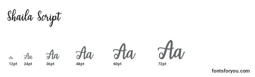 Shaila Script (140573) Font Sizes