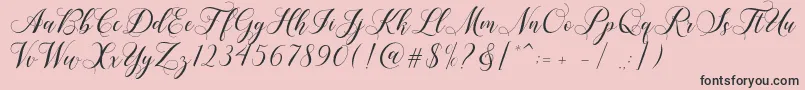 Shailena-Schriftart – Schwarze Schriften auf rosa Hintergrund