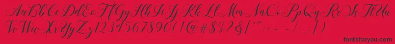 Shailena Font – Black Fonts on Red Background