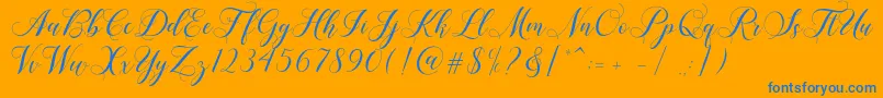 Shailena Font – Blue Fonts on Orange Background