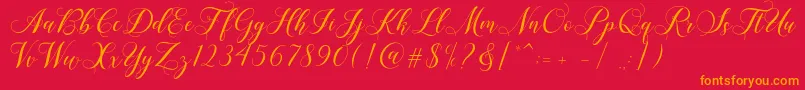 Shailena Font – Orange Fonts on Red Background