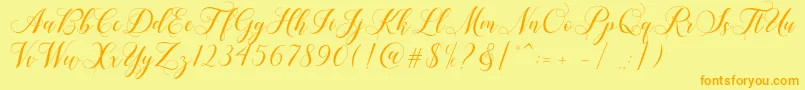 Shailena Font – Orange Fonts on Yellow Background