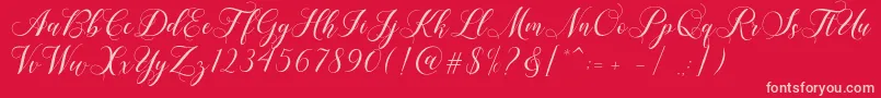 Shailena Font – Pink Fonts on Red Background