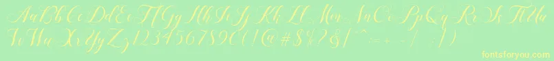 Shailena Font – Yellow Fonts on Green Background