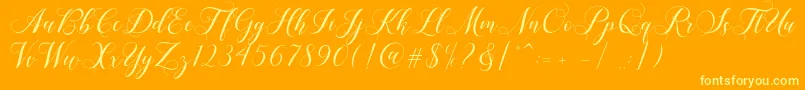 Shailena Font – Yellow Fonts on Orange Background