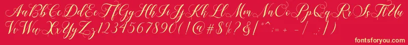 Shailena Font – Yellow Fonts on Red Background