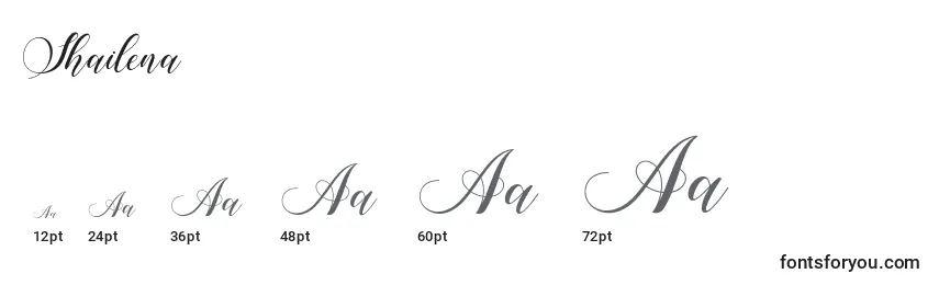 Shailena Font Sizes