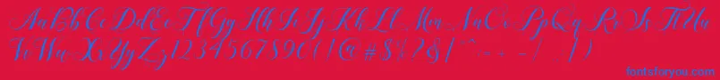 Shailena Font – Blue Fonts on Red Background