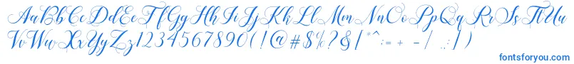 Shailena-Schriftart – Blaue Schriften auf weißem Hintergrund
