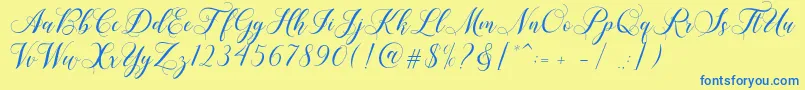 Shailena Font – Blue Fonts on Yellow Background