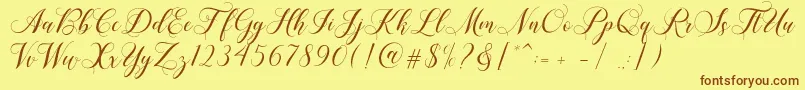 Shailena Font – Brown Fonts on Yellow Background