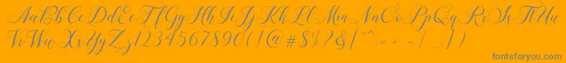 Shailena-Schriftart – Graue Schriften auf orangefarbenem Hintergrund