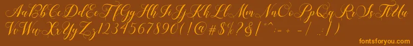Shailena Font – Orange Fonts on Brown Background