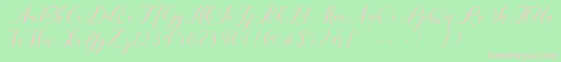 Czcionka Shailena – różowe czcionki na zielonym tle