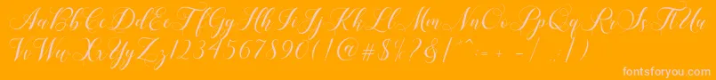 Shailena Font – Pink Fonts on Orange Background