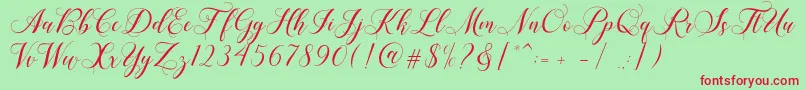 Shailena-fontti – punaiset fontit vihreällä taustalla