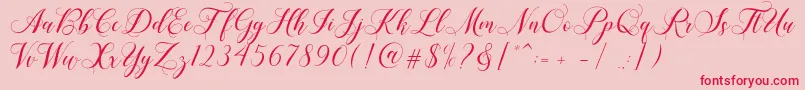 Shailena-Schriftart – Rote Schriften auf rosa Hintergrund