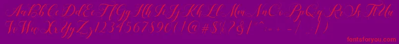 Shailena Font – Red Fonts on Purple Background