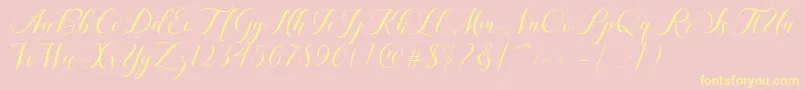 Shailena Font – Yellow Fonts on Pink Background