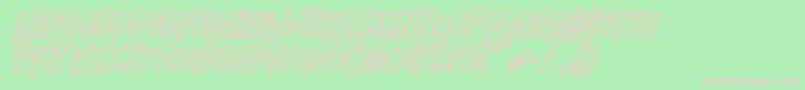 Shaka Pow Hollow Font – Pink Fonts on Green Background