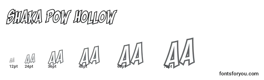 Размеры шрифта Shaka Pow Hollow