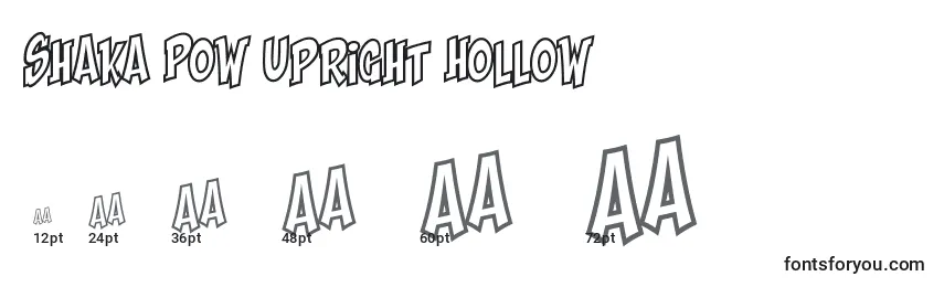 Размеры шрифта Shaka Pow Upright Hollow