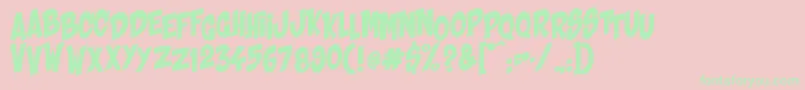 Shaka Pow Upright Font – Green Fonts on Pink Background