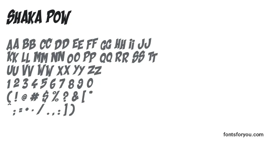 Schriftart Shaka Pow – Alphabet, Zahlen, spezielle Symbole