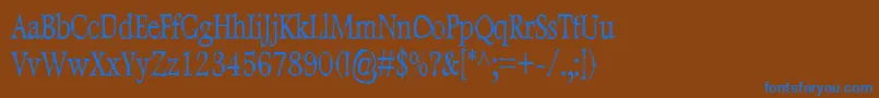 DweeboGothicCondensed-Schriftart – Blaue Schriften auf braunem Hintergrund