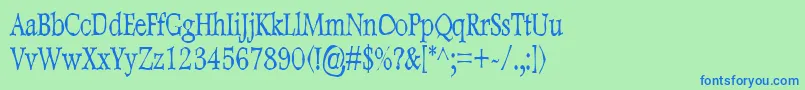 DweeboGothicCondensed Font – Blue Fonts on Green Background