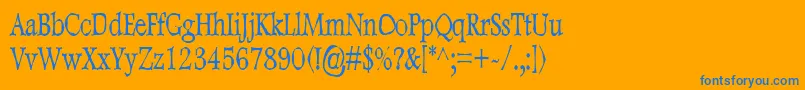 DweeboGothicCondensed Font – Blue Fonts on Orange Background