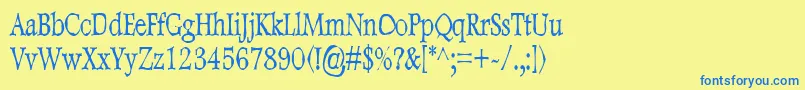 DweeboGothicCondensed Font – Blue Fonts on Yellow Background