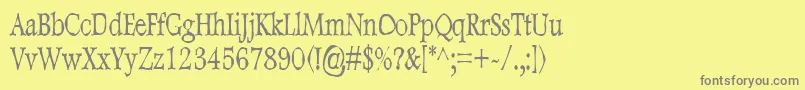 DweeboGothicCondensed-Schriftart – Graue Schriften auf gelbem Hintergrund