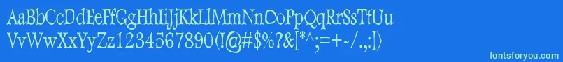 Fonte DweeboGothicCondensed – fontes verdes em um fundo azul