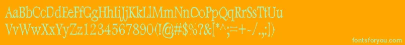 DweeboGothicCondensed Font – Green Fonts on Orange Background