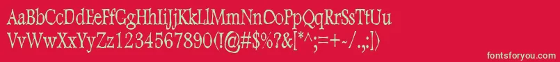 DweeboGothicCondensed Font – Green Fonts on Red Background