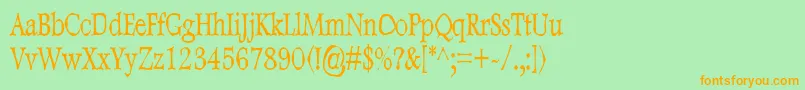 Шрифт DweeboGothicCondensed – оранжевые шрифты на зелёном фоне