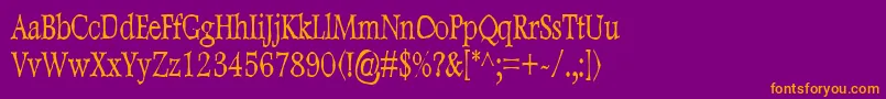 DweeboGothicCondensed Font – Orange Fonts on Purple Background