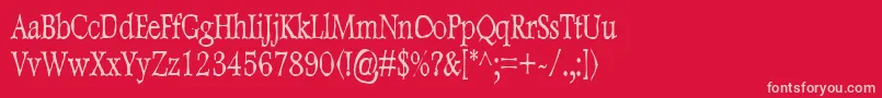 フォントDweeboGothicCondensed – 赤い背景にピンクのフォント