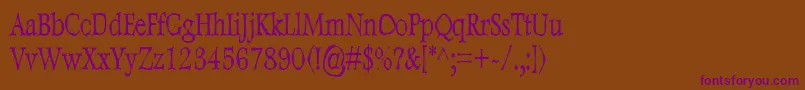 DweeboGothicCondensed Font – Purple Fonts on Brown Background