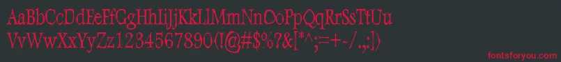 DweeboGothicCondensed Font – Red Fonts on Black Background