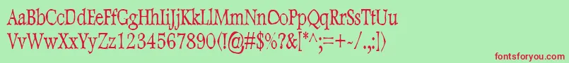 DweeboGothicCondensed-Schriftart – Rote Schriften auf grünem Hintergrund