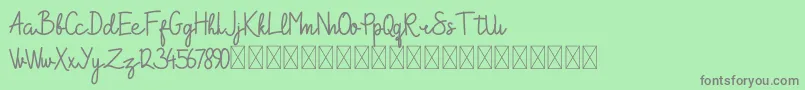 Weitere Informationen zur ShakilaYasmin-Schriftart ShakilaYasmin-Schriftart – Graue Schriften auf grünem Hintergrund