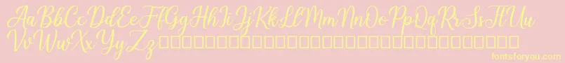 Shalinta Font – Yellow Fonts on Pink Background