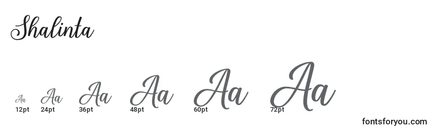 Shalinta Font Sizes