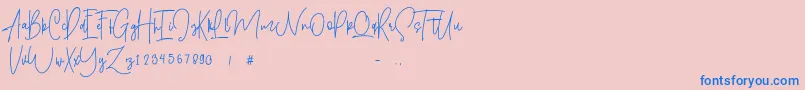 Shallamander  Demo  Font – Blue Fonts on Pink Background